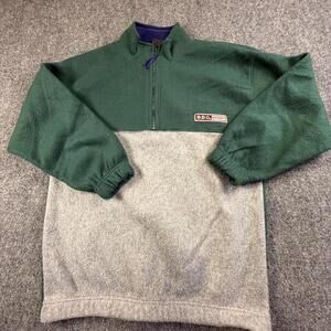 Vintage‎ Bugle Boy BBC Sport Fleece Quarter Zip Pullover Green Mens Large #1253
